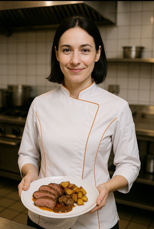 Dólmã Chef Feminino Berlim em Brim